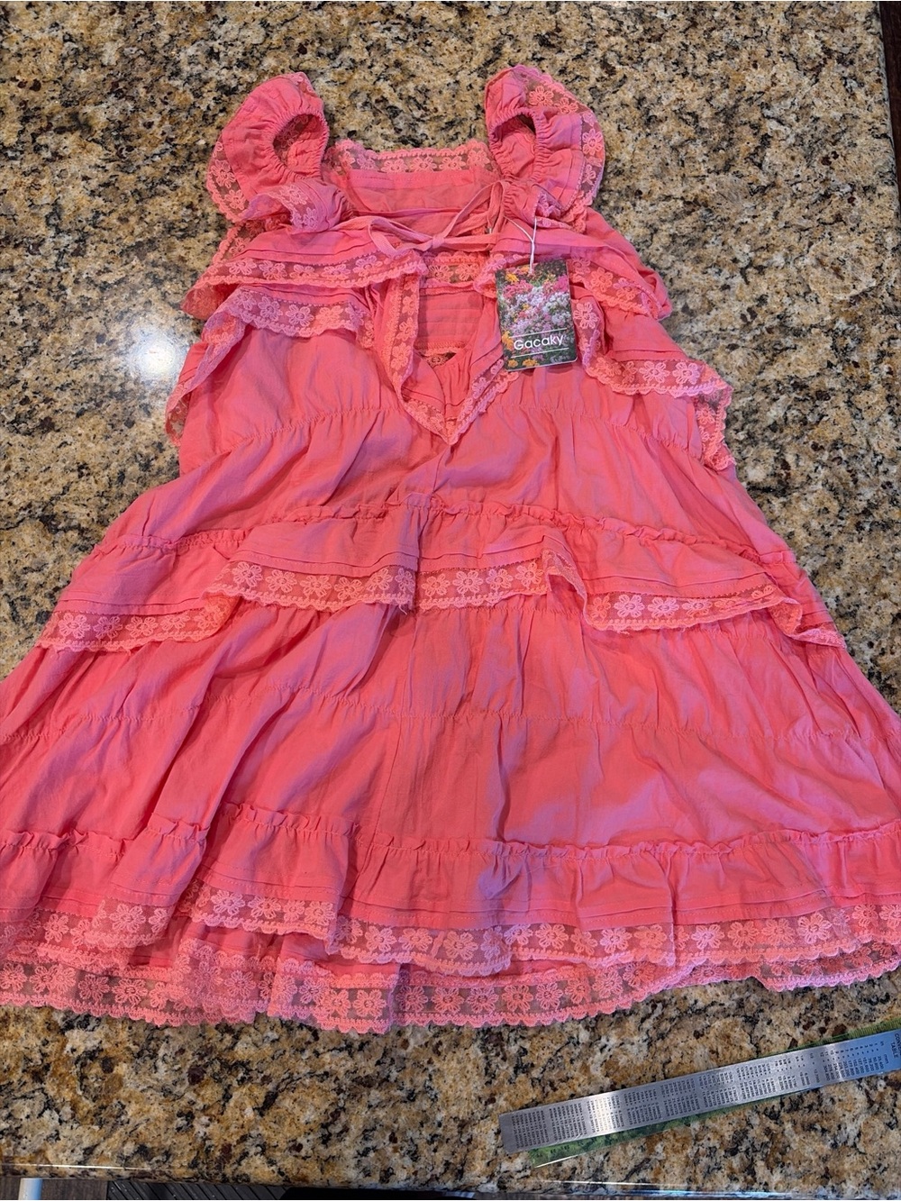 NWT Gacaky tiered ruffle dress